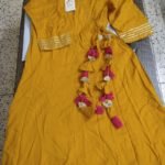 Aaivi Classic Beautiful Rayon flared Yellow dress photo review