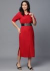 Aaivi Classic Red Rayon Dress